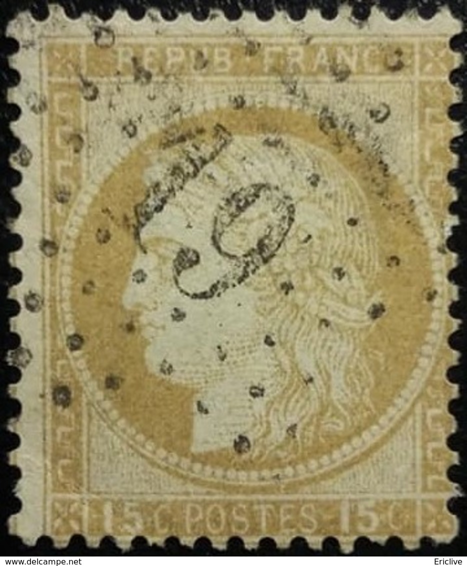 FRANCE Y&T N°55 Cérès 15c Bistre. Oblitéré étoile De Paris N°19 - 1871-1875 Cérès