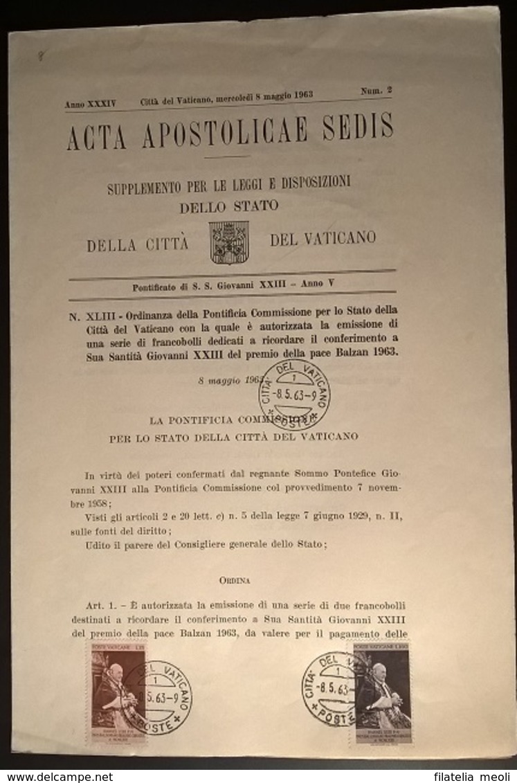 ACTA APOSTOLICAE - 1963 N°2 - Autres & Non Classés