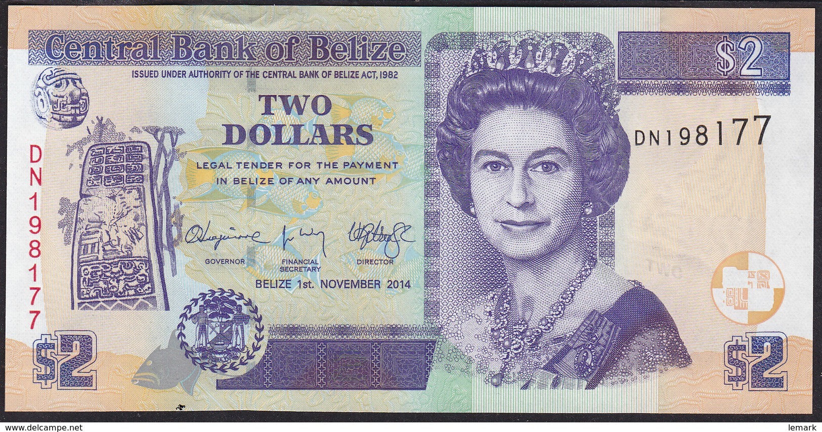 Belize 2 Dollar 2014 Pnew UNC - Belize