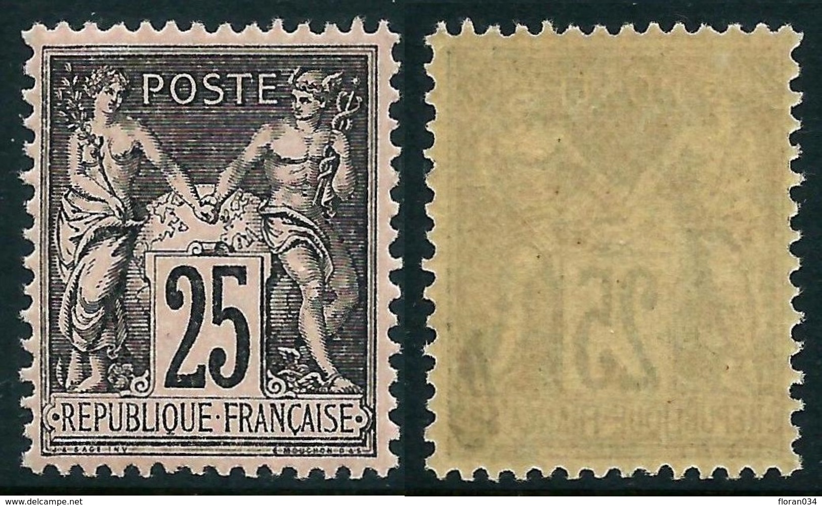 France N° 97 Neuf ** (MNH) Centrage Parfait - Signé Calves  Cote 240 Euros - Superbe Qualité - 1876-1898 Sage (Tipo II)