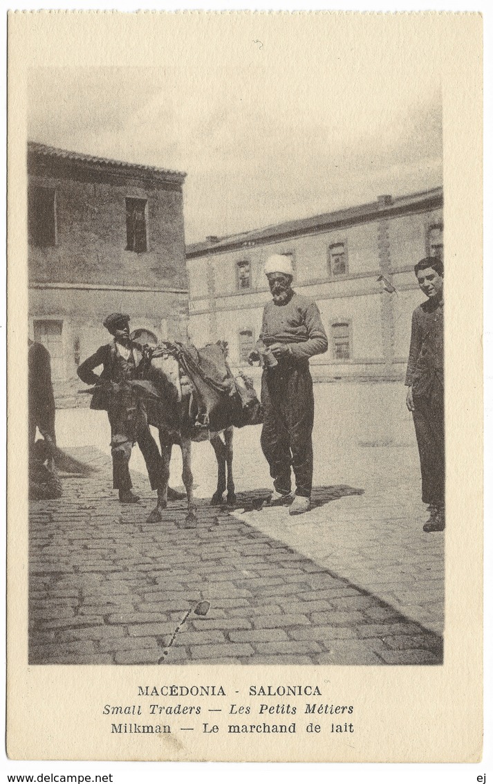 Macedonia Salonica Small Traders Milkman Les Petits Métiers Marchand De Lait Collas Et Cie Unused - Greece