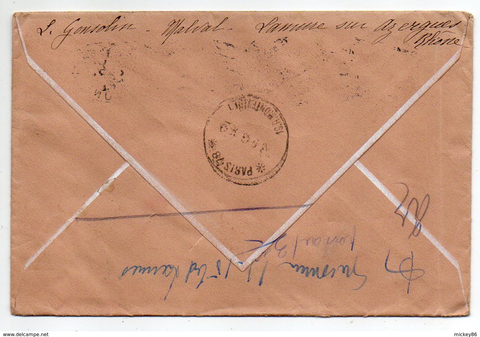 1943--Lettre De LYON  Pour PARIS -Beau Cachet Krag Lyon-gare-griffe "Retour à L'envoyeur"-cachet PARIS 78 - 1921-1960: Modern Period