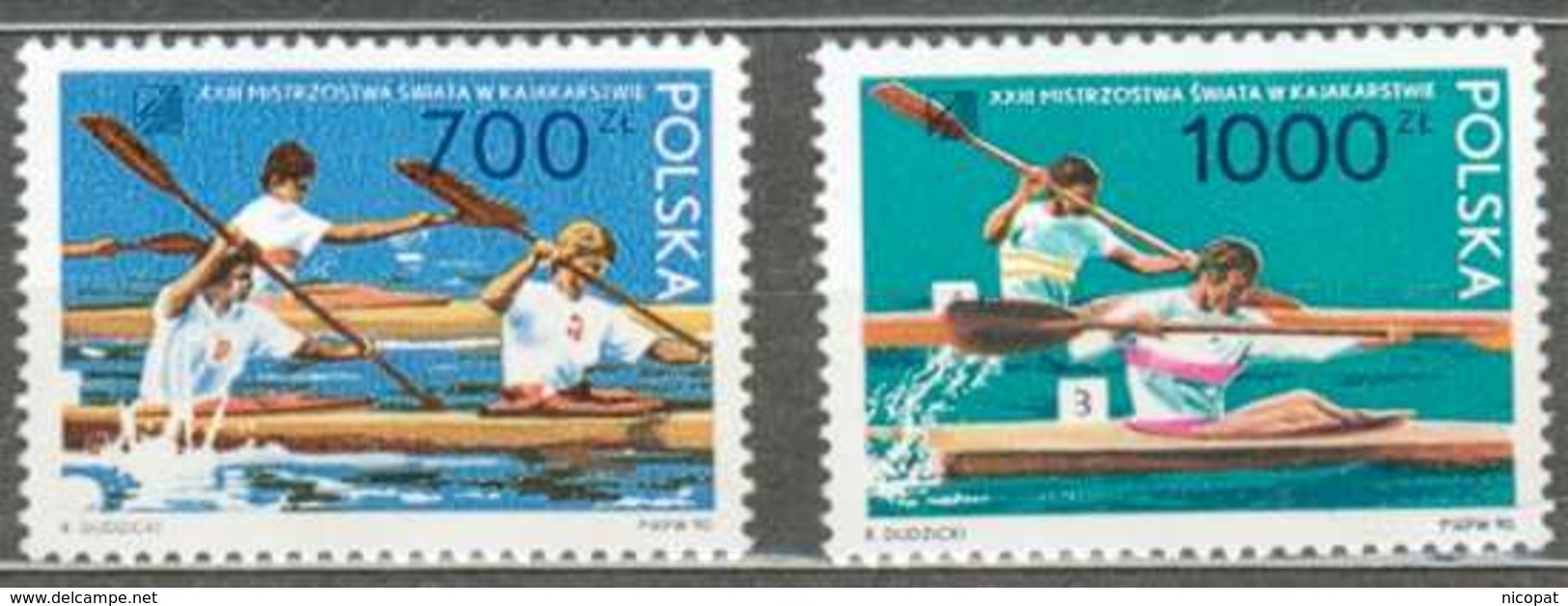 POLAND MNH ** 3085-3086 CHAMPIONNAT DU MONDE DE CANOE KAYAK - Unused Stamps