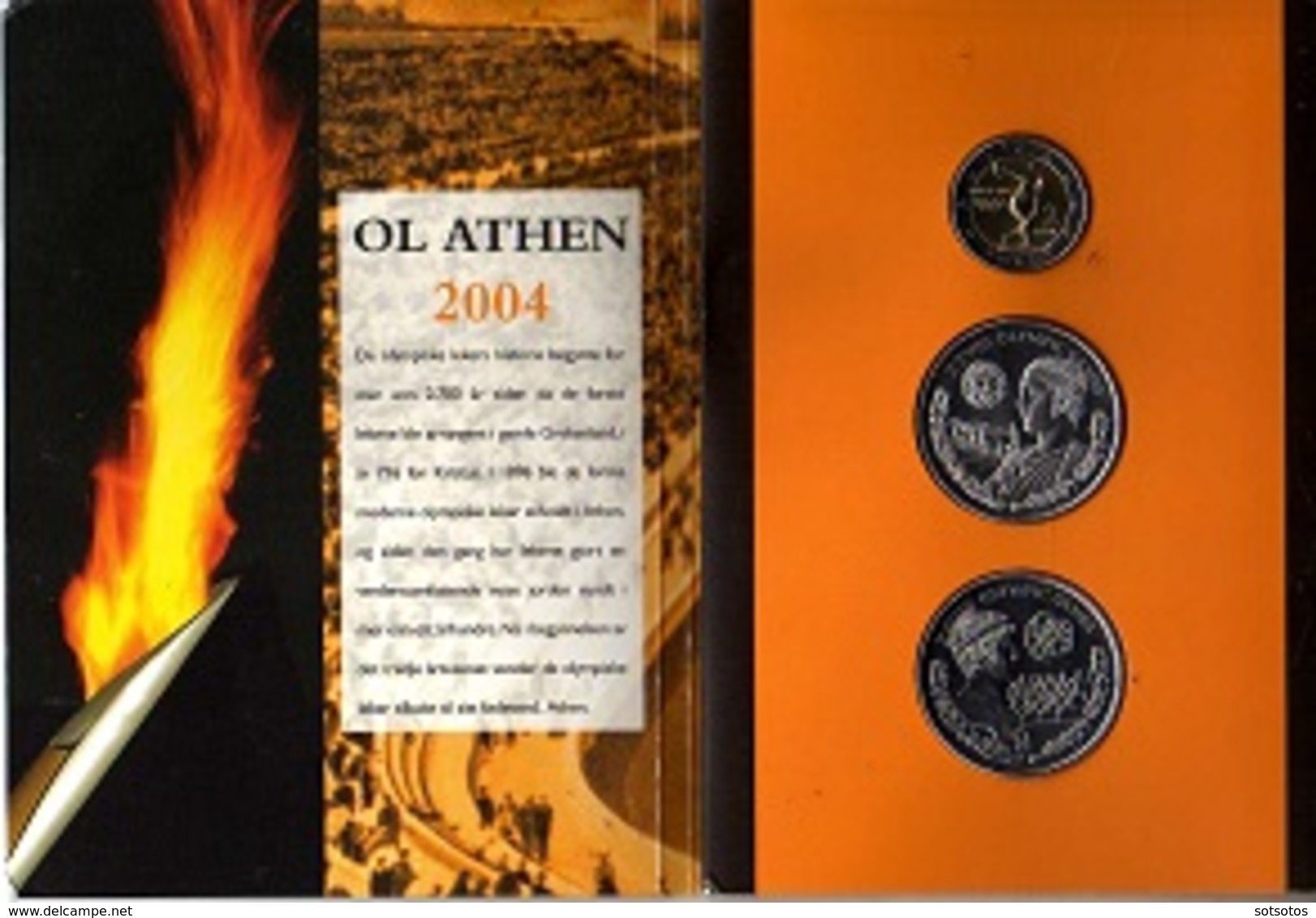 OLYMPIC GAMES Of ATHENS 2004. Folder Containing 2 Coins 1$ British Virgin Islands + 2€ From Greece - British Virgin Islands