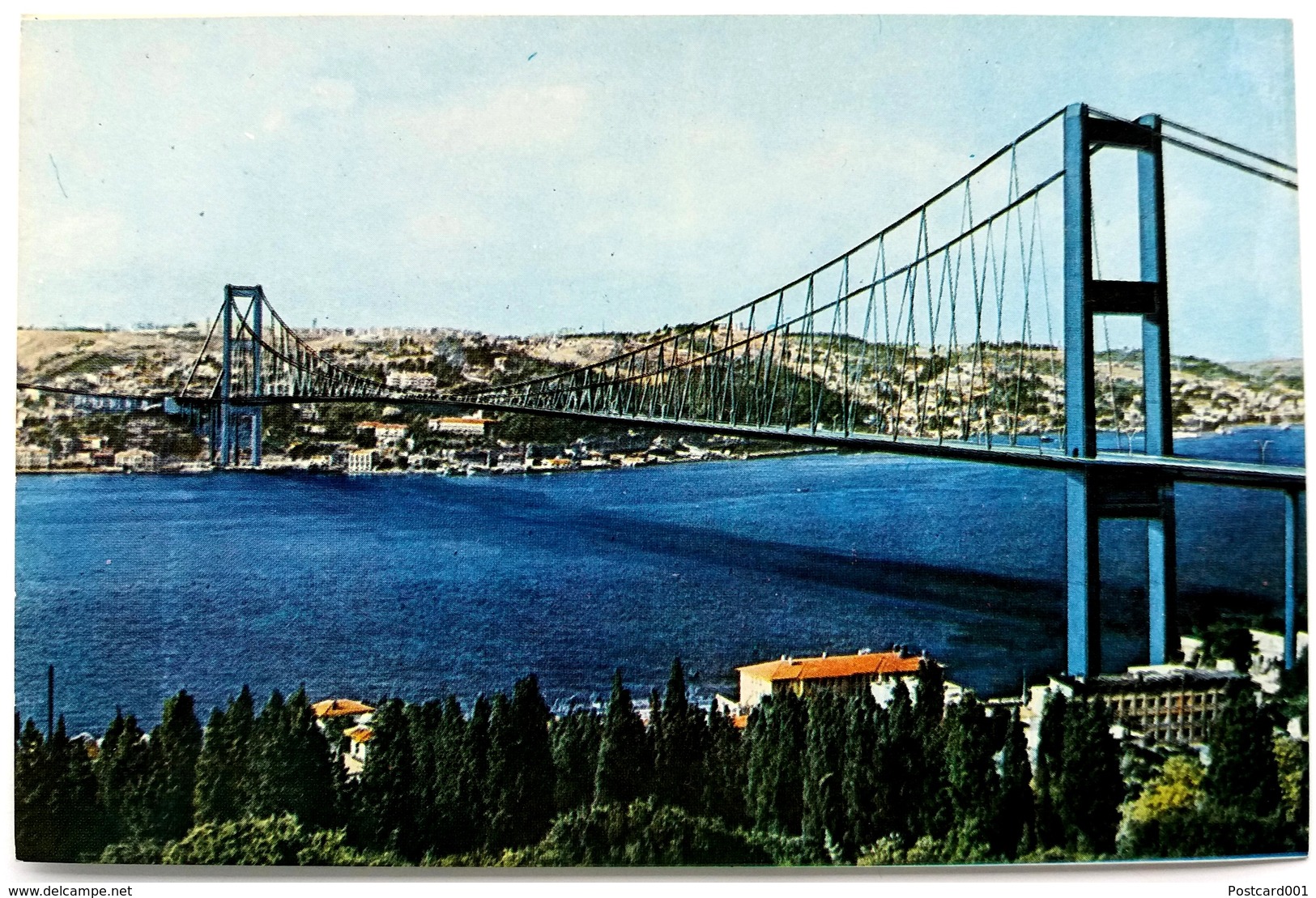 #432  Bridge Over Bosphorus, General View - Istanbul TURKEY - Used Postcard 1977 - Turquie