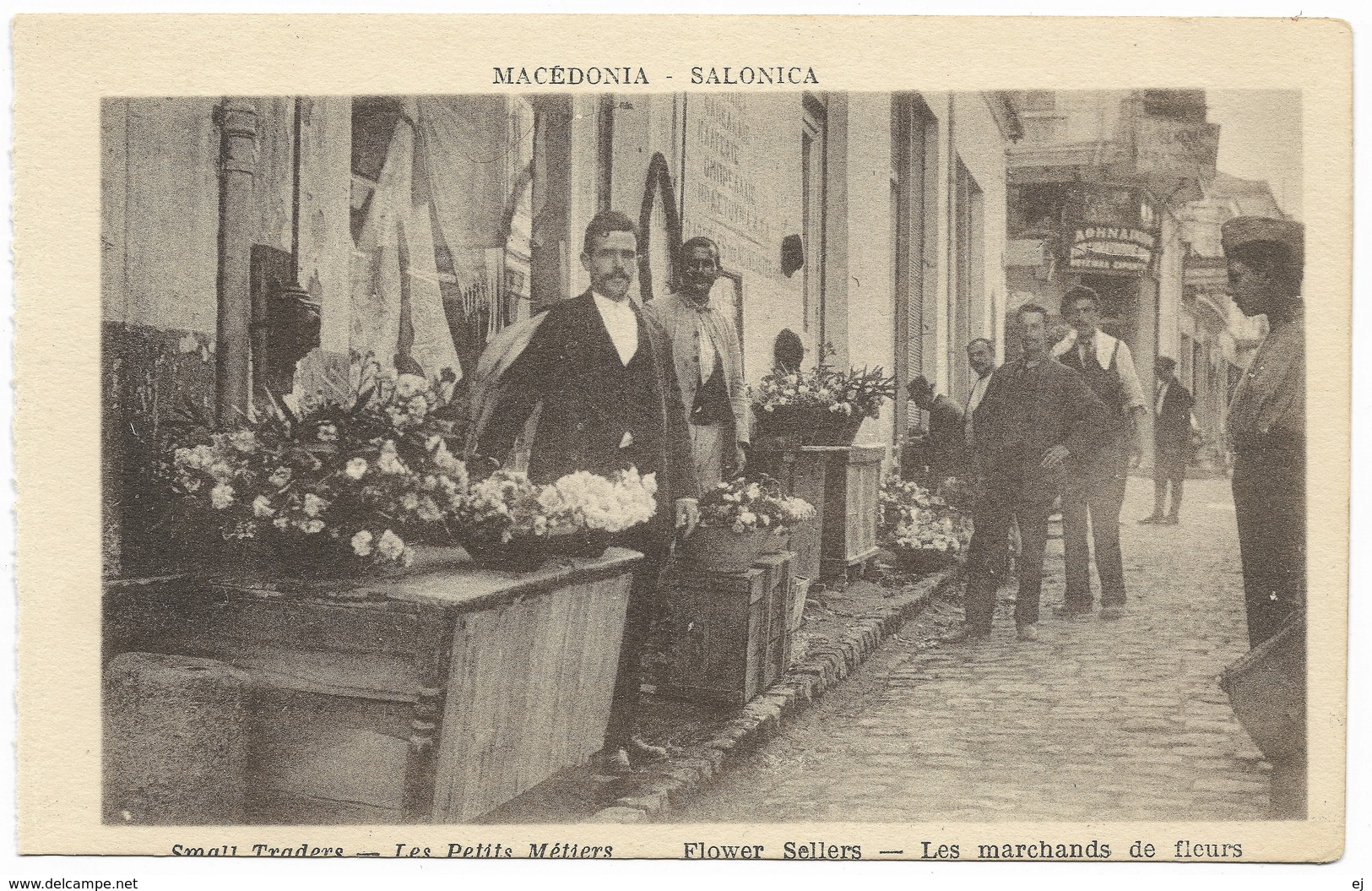 Macedonia Salonica Small Traders Flower Sellers Les Petits Métiers Marchands De Fleurs Collas Et Cie Unused - Greece