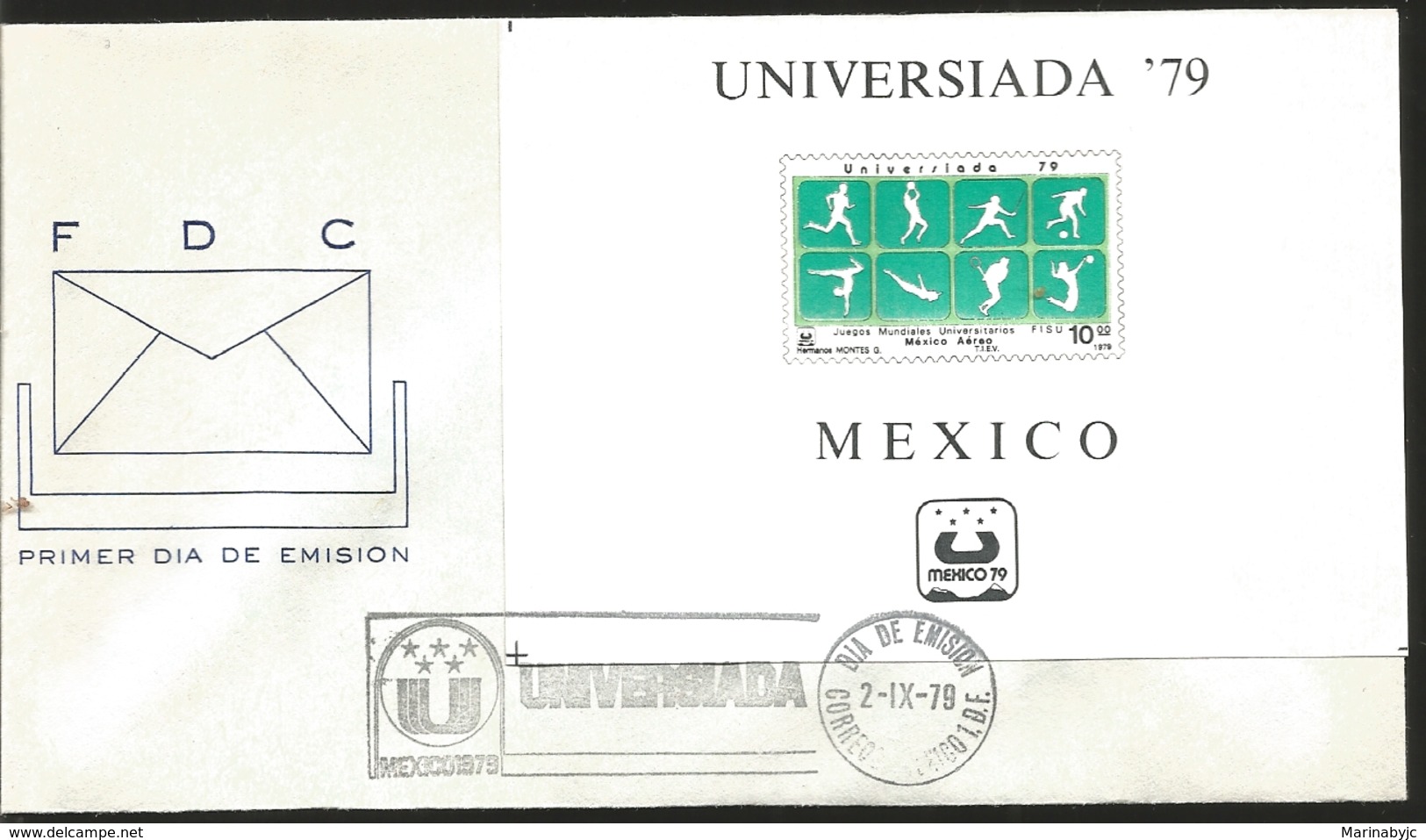 J) 1979 MEXICO, WORLD UNIVERSITY GAMES, FISU, FDC - Messico