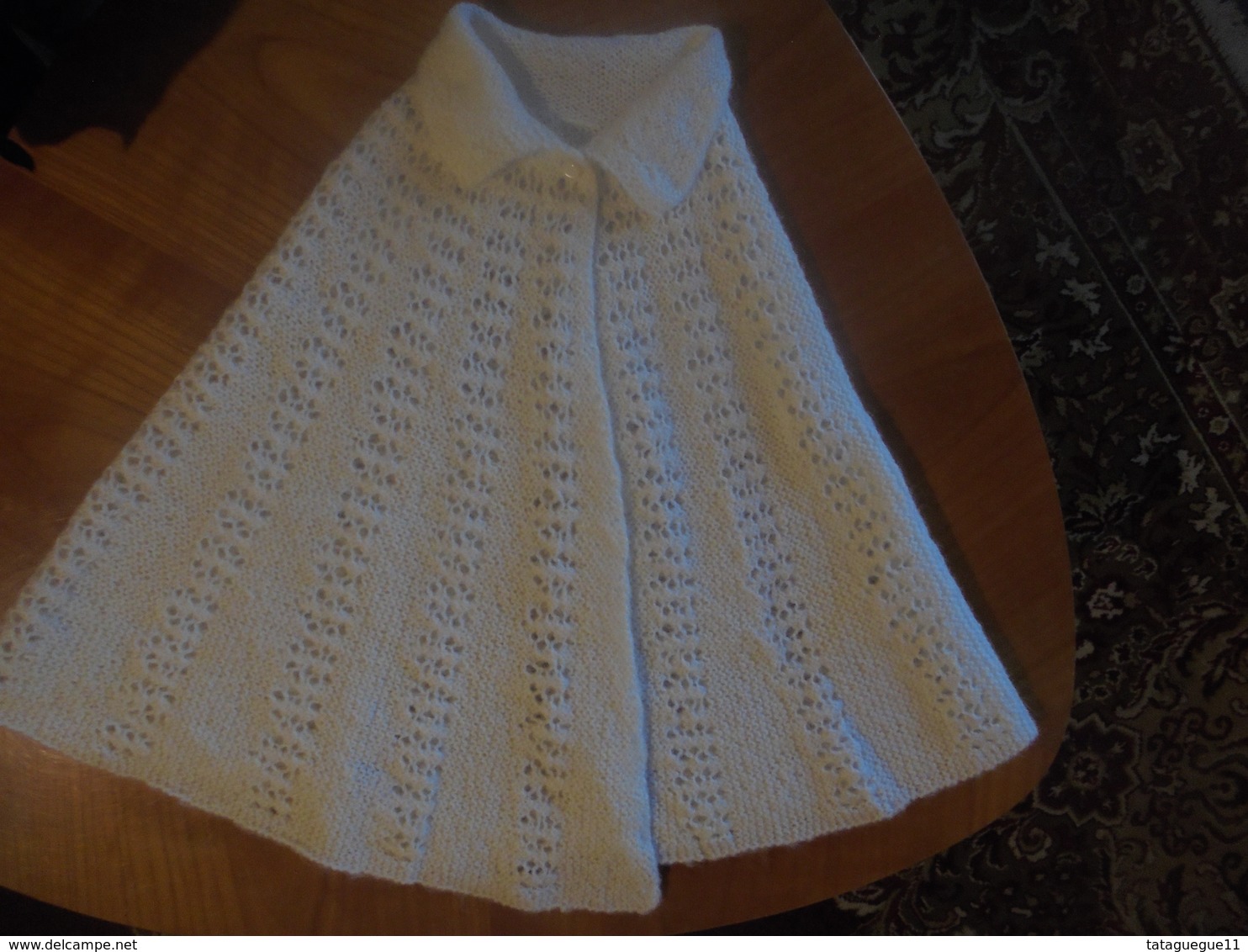 Ancien - Petite Cape En Laine Pour Baptême Bébé - Baptism