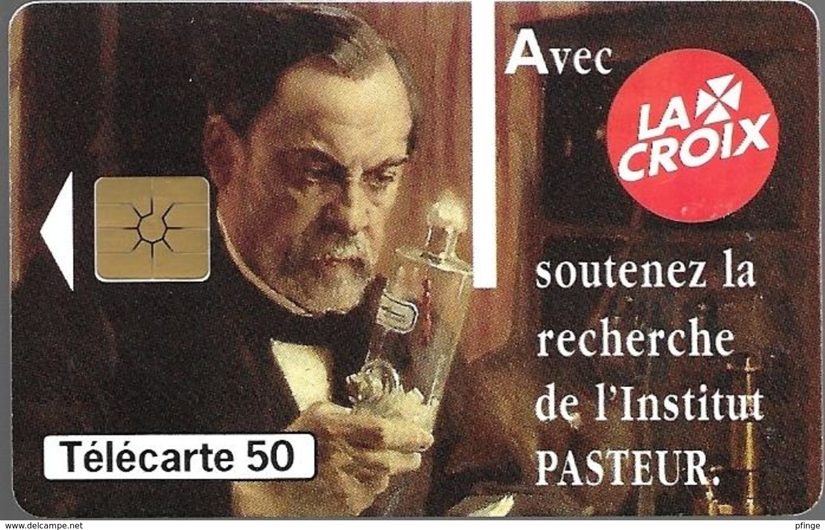 Telecarte 50 - La Croix - Institut Pasteur - Advertising