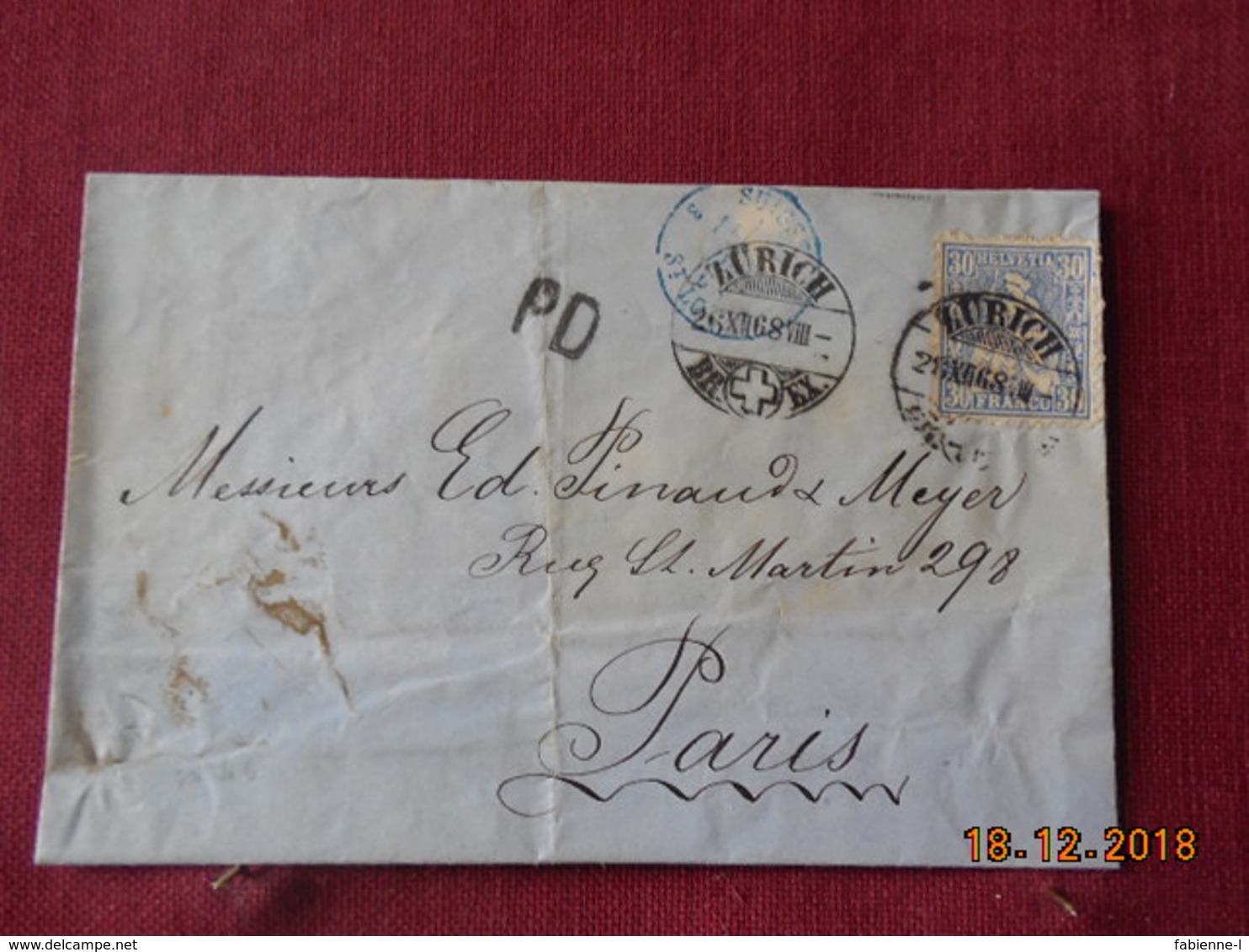 Lettre De Suisse De 1868 Pour Paris - Lettres & Documents