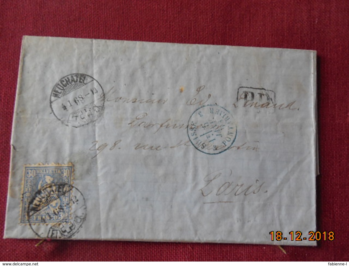 Lettre De Suisse De 1868 Pour Paris - Lettres & Documents