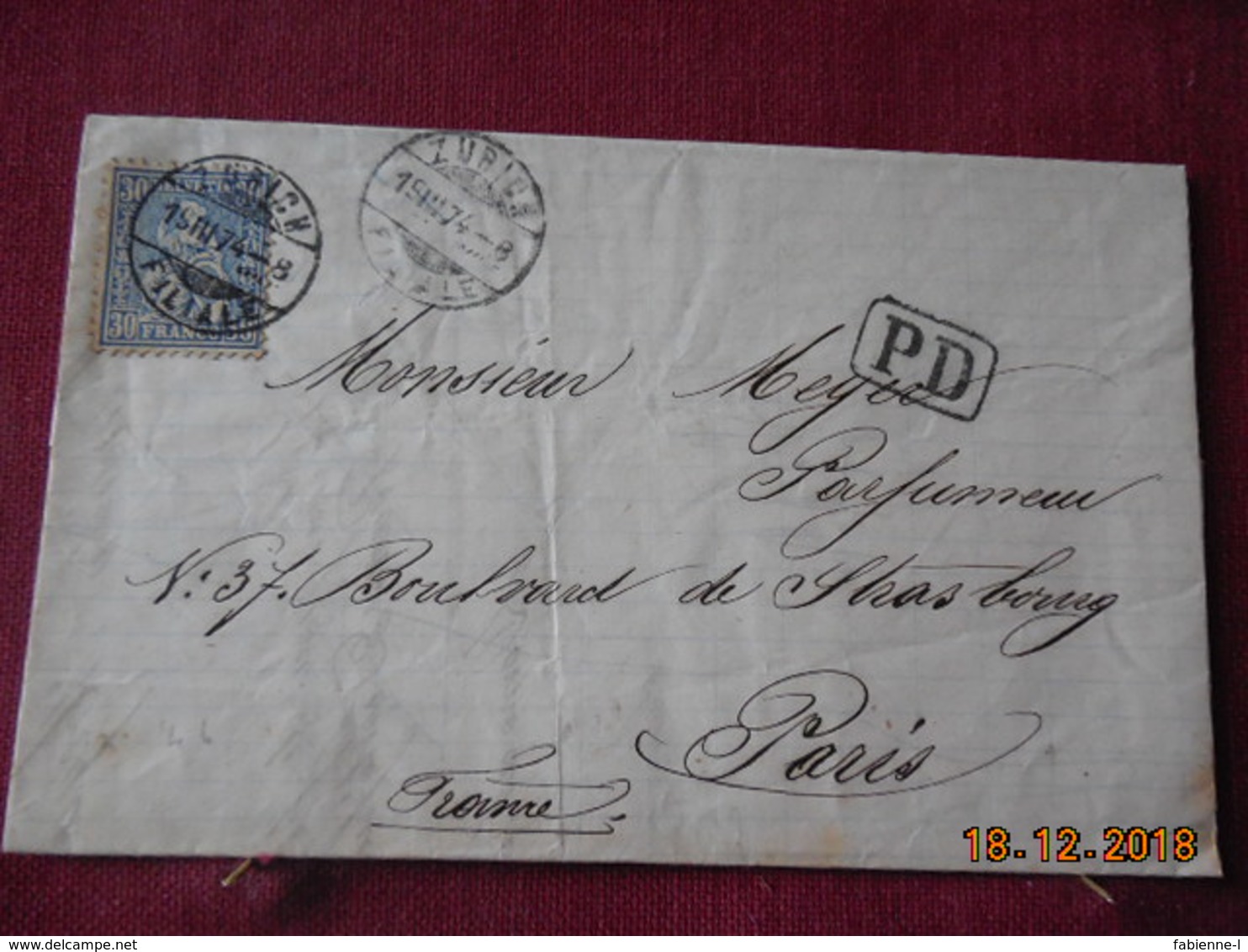 Lettre De Suisse De 1874 Pour Paris - Lettres & Documents