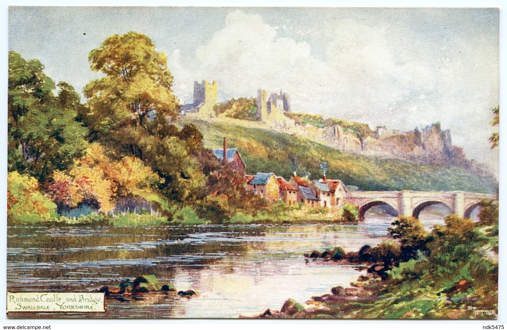 ARTIST : JOTTER - YORKSHIRE, SWALEDALE - RICHMOND CASTLE AND BRIDGE - Other & Unclassified