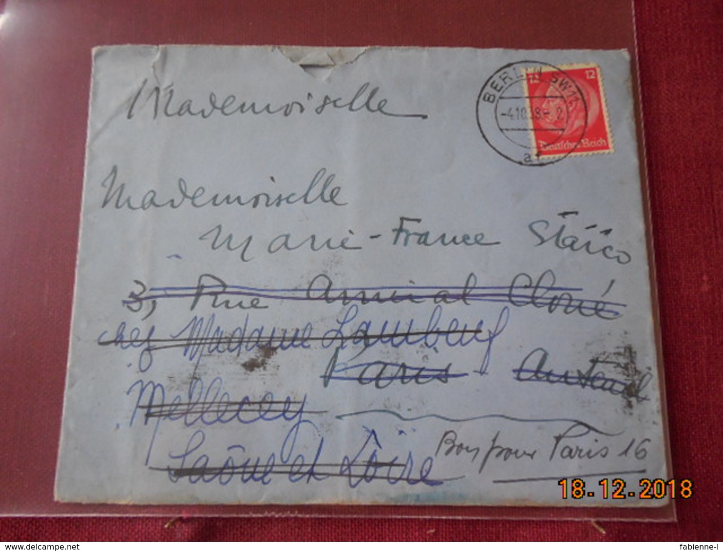 Lettre De 1938 D Allemagne Pour La France - Briefe U. Dokumente