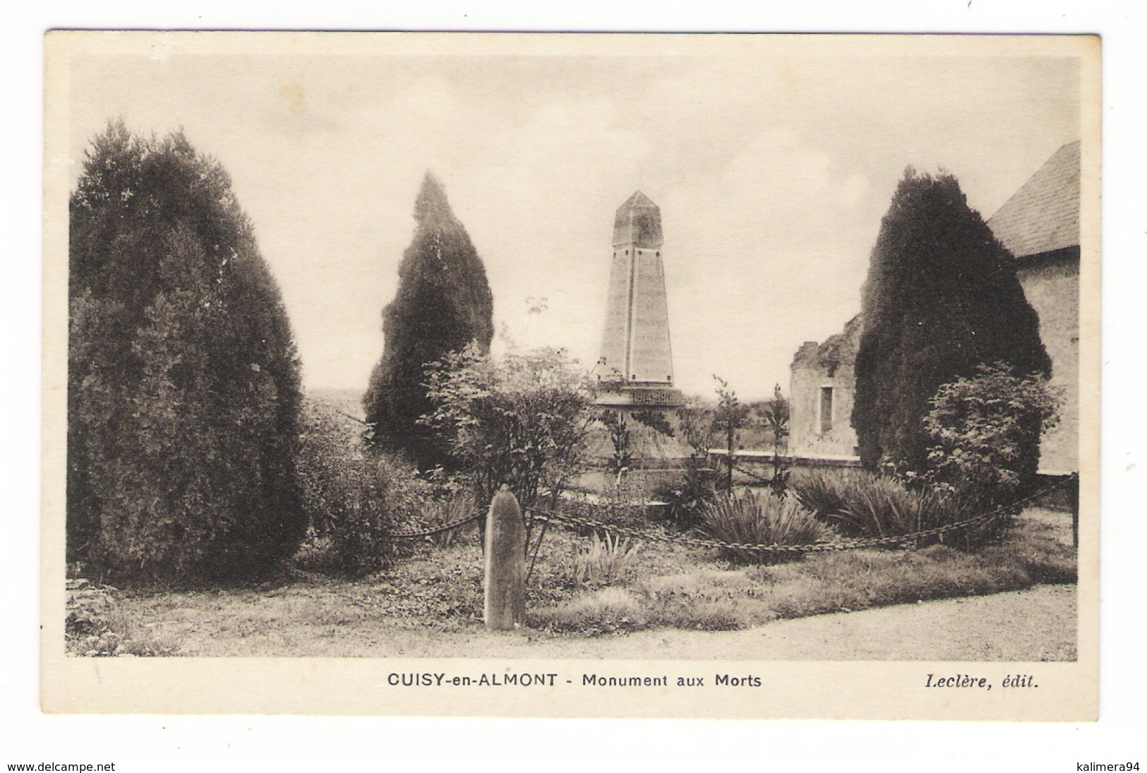 AISNE  /  CUISY-en-ALMONT  /  MONUMENT  AUX  MORTS  /  Edit.  LECLÈRE - Autres & Non Classés