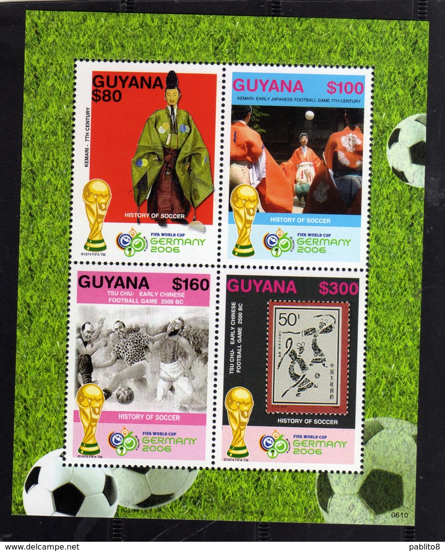 GUYANA GUIANA 2006 FIFA WORLD CUP FOOTBALL GERMANY GERMANIA COPPA DEL MONDO BLOCK SHEET BLOCCO FOGLIETTO FOUILLET MNH - Guiana (1966-...)