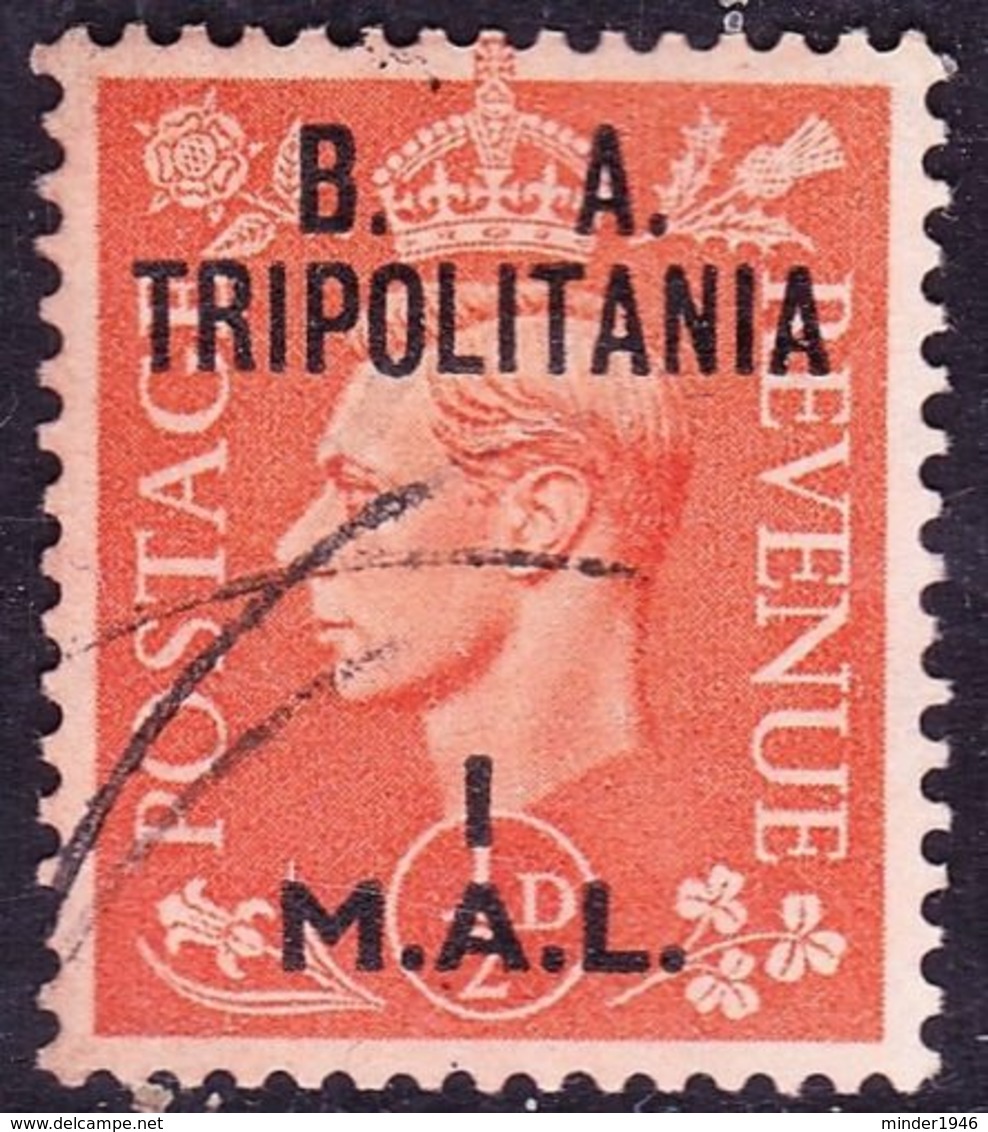 TRIPOLITANIA 1951 KGVI 1MAL On 1/2d Pale Orange SGT27 FU - Tripolitania