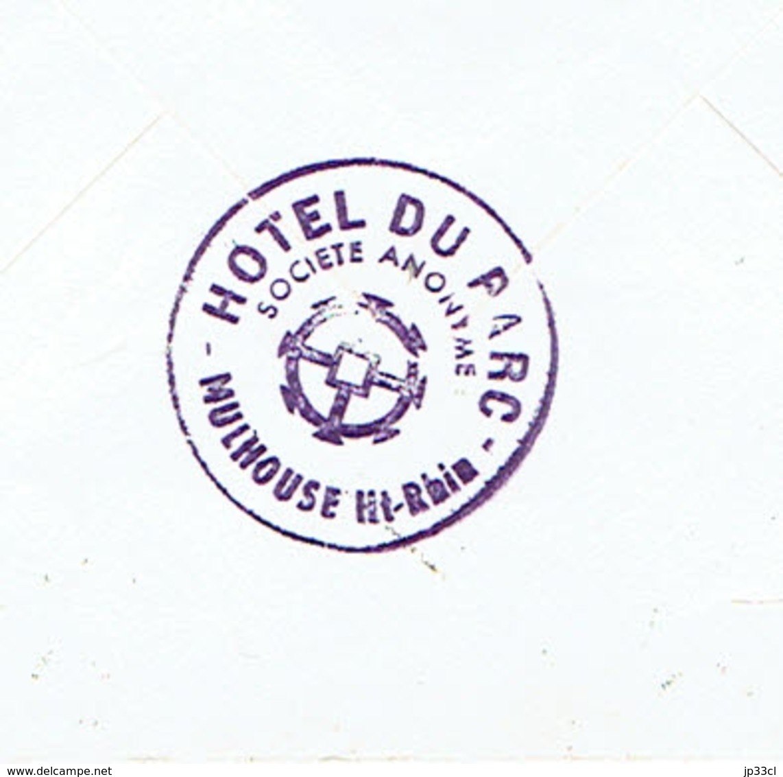 Enveloppe à En-tête De L'Hôtel Du Parc, Rue De La Sinne Mulhouse Haut-Rhin (a Voyagé Vers La Belgique Le 6/8/1967) - Ohne Zuordnung