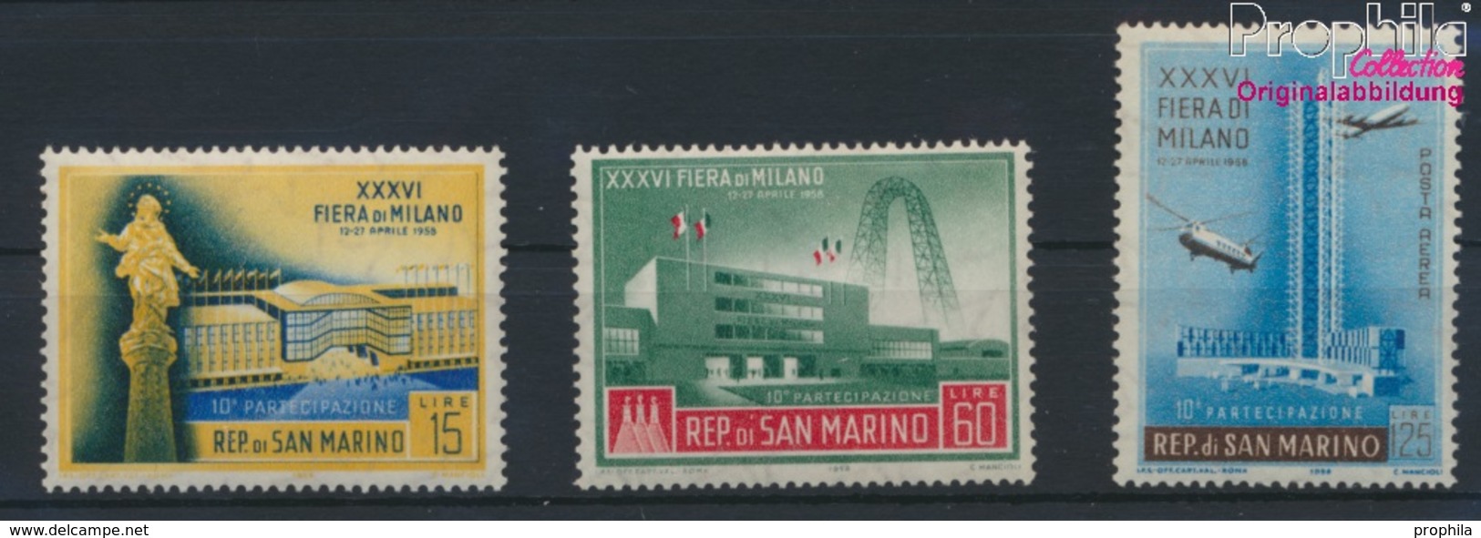 San Marino 587-589 (kompl.Ausg.) Postfrisch 1958 Mailänder Messe (9268989 - Neufs