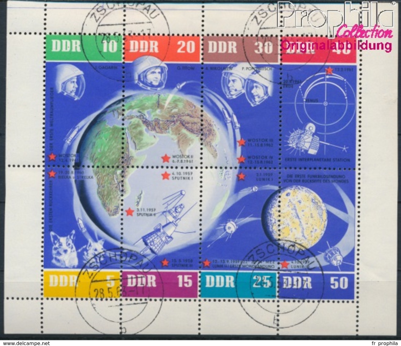 DDR 926-933 Feuille Miniature (complète.Edition.) Oblitéré 1962 Spatiale (8940629 (8940629 - Oblitérés