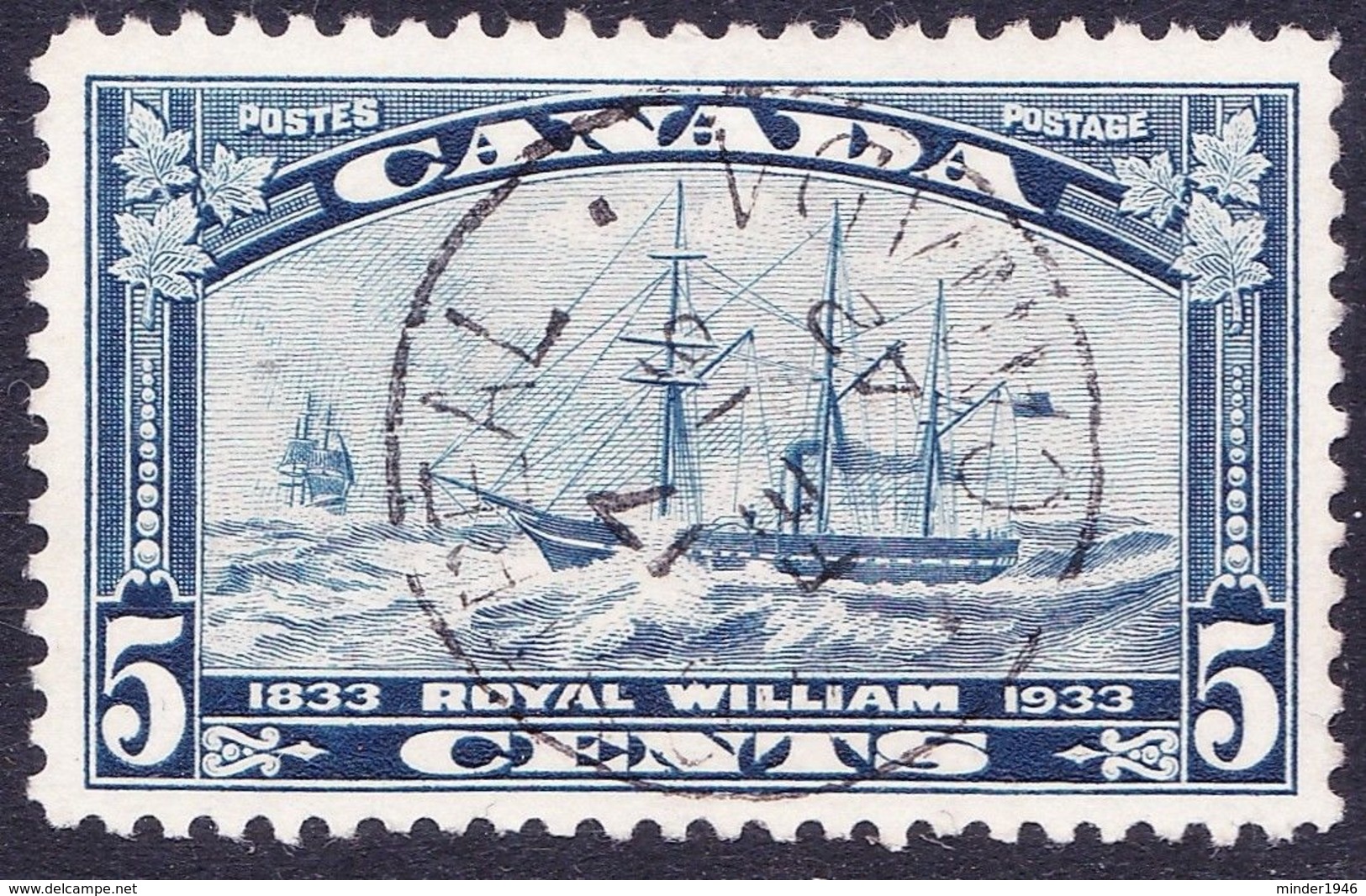 CANADA 1933 5 Cents Blue SS Royal William SG331 Used - Gebruikt