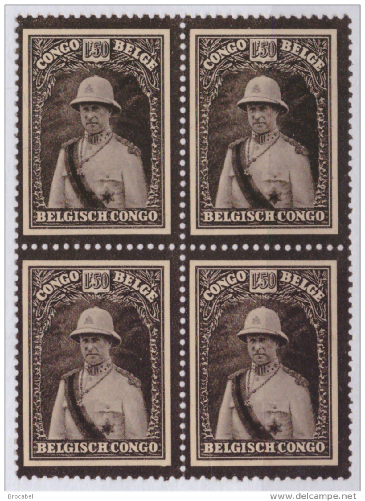 Congo 0184 SG X4  Roi Albert Deuil Without Gum - Neufs