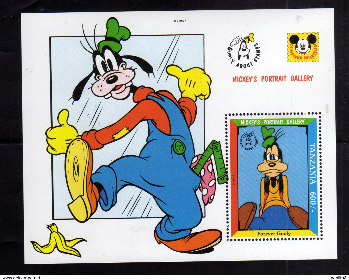 TANZANIA 1992 WALT DISNEY MICKEY'S PORTRAIT GALLERY FOREVER GOOFY PIPPO SHEET BLOCK BLOCCO FOGLIETTO MNH - Tanzania (1964-...)