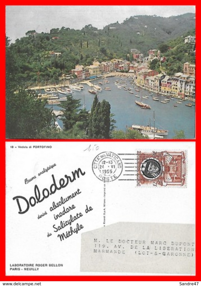 CPSM/gf PORTOFINO (Italie)  Veduta Di Portofino. Pub DOLODERM Laboratoire Roger Bellon...I0227 - Autres & Non Classés