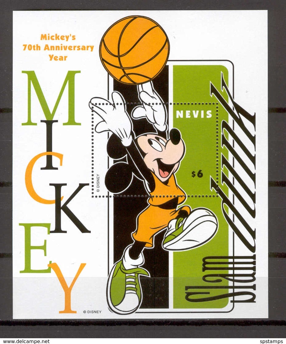 Disney Nevis 1998 Mickey - Basketball MS #1 MNH - Disney