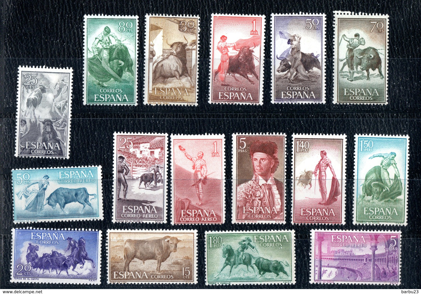 Lot De 16 Timbres Thème Tauromachie Corrida Espagne 1960 Voir Scans - Non Classés