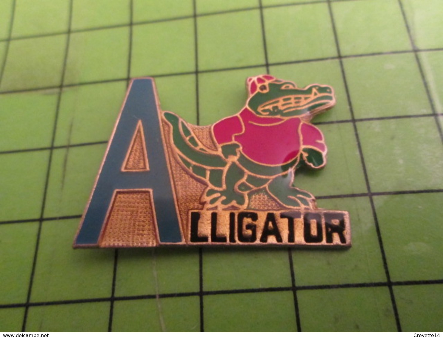 415B Pins Pin's / Rare & Belle Qualité  THEME ANIAMUX / A COMME ALLIGATOR Mais Pas Comme Caiman Ou Crocodile - Animaux