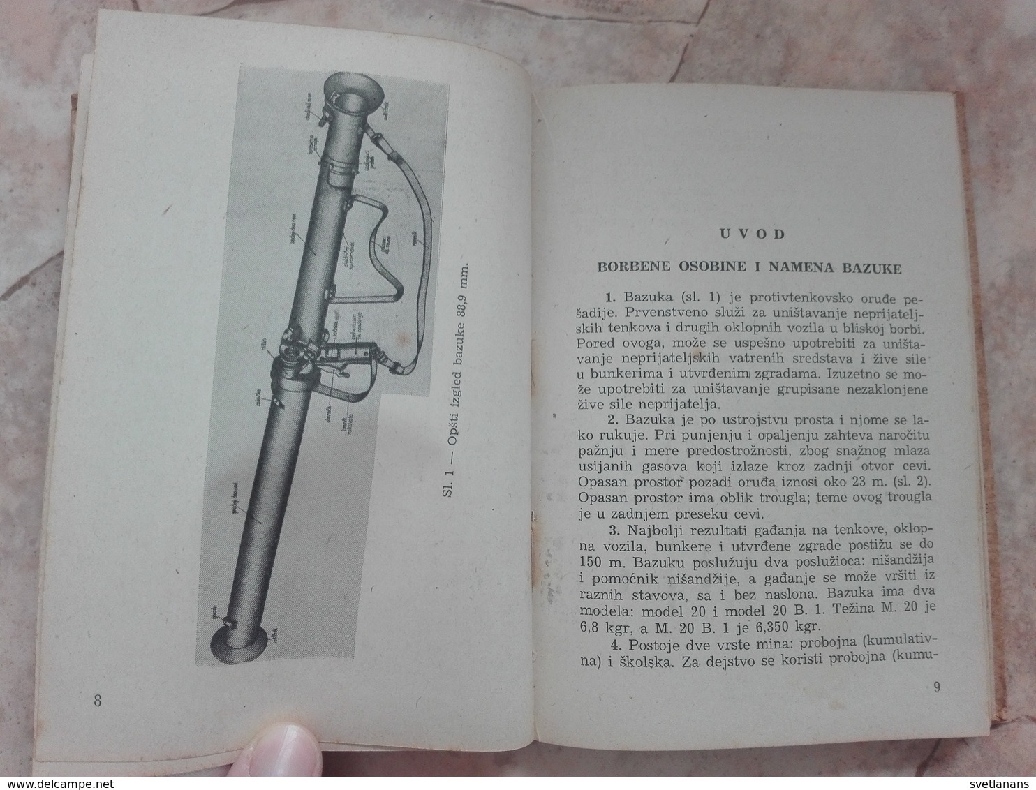 Bazooka 88,9 Mm 60 Mm Army Manual Book Instructions 1954 Yugoslavia JNA Military Anti Tank Rocket Launcher Weapon Usage - Other & Unclassified