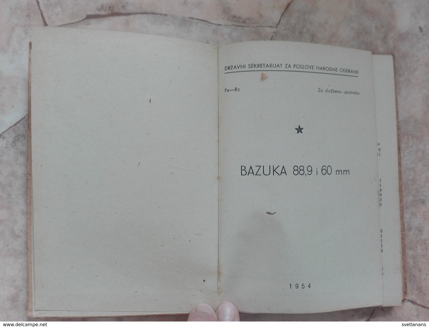 Bazooka 88,9 Mm 60 Mm Army Manual Book Instructions 1954 Yugoslavia JNA Military Anti Tank Rocket Launcher Weapon Usage - Other & Unclassified