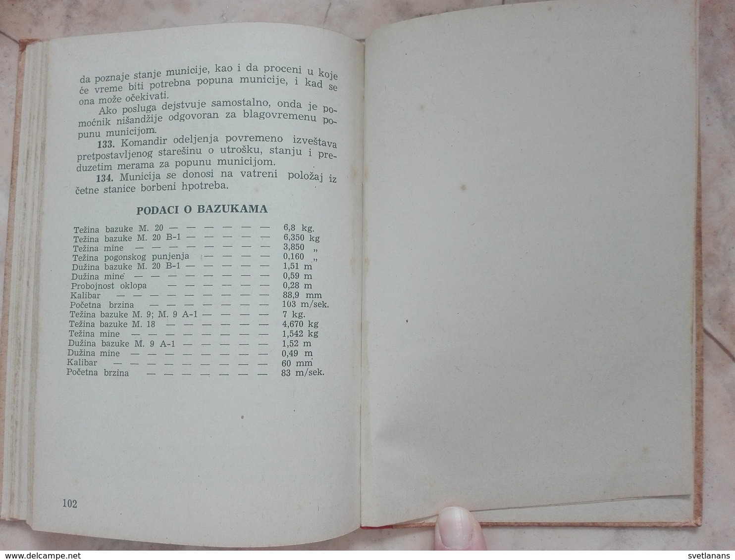 Bazooka 88,9 mm 60 mm army manual book instructions 1954 Yugoslavia JNA military anti tank rocket launcher weapon usage