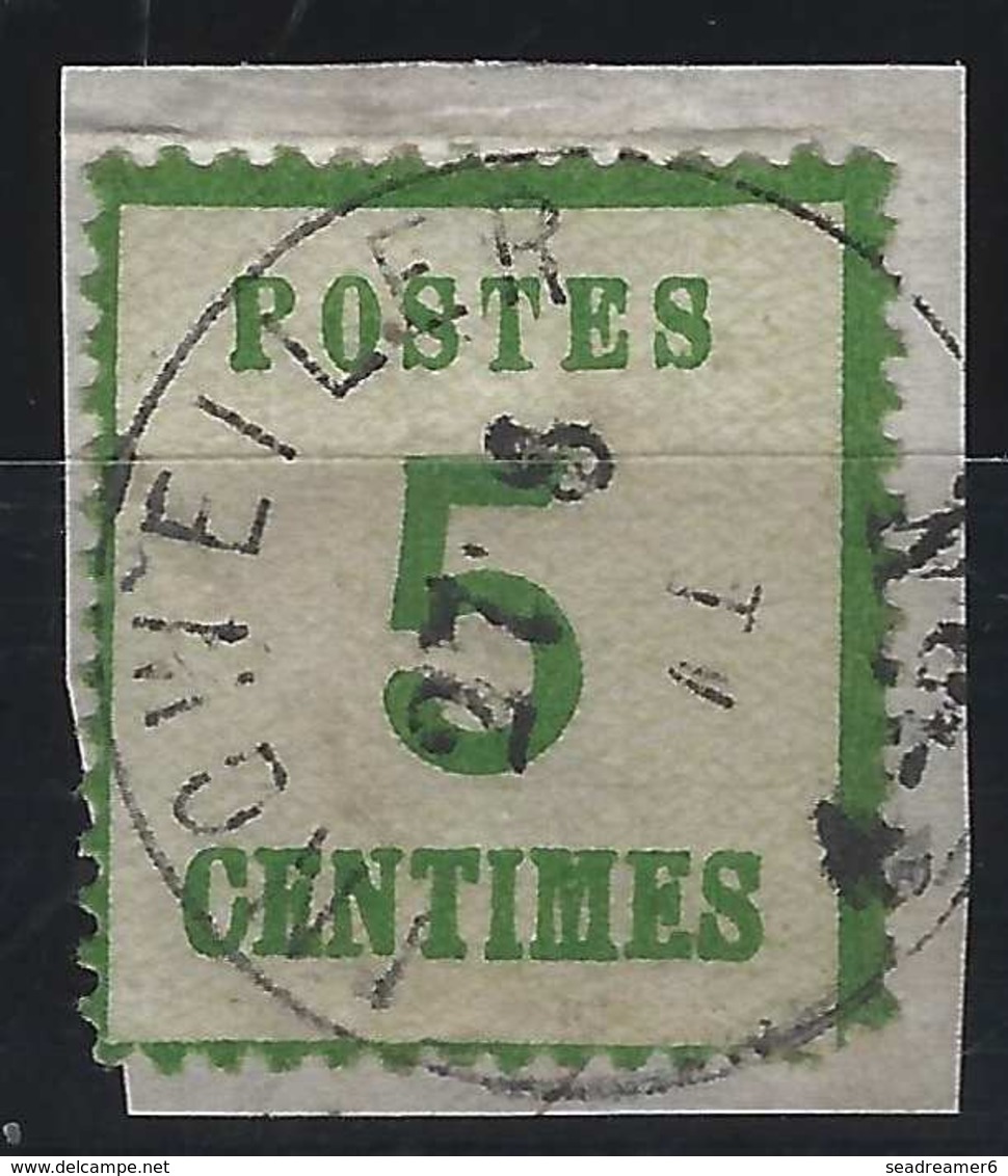 FRANCE Fragment Alsace Lorraine Occupation N°4a, 5c Vert Fonçé Oblitéré Cachet Allemand D'Ingweiler En Noir TTB - Otros & Sin Clasificación