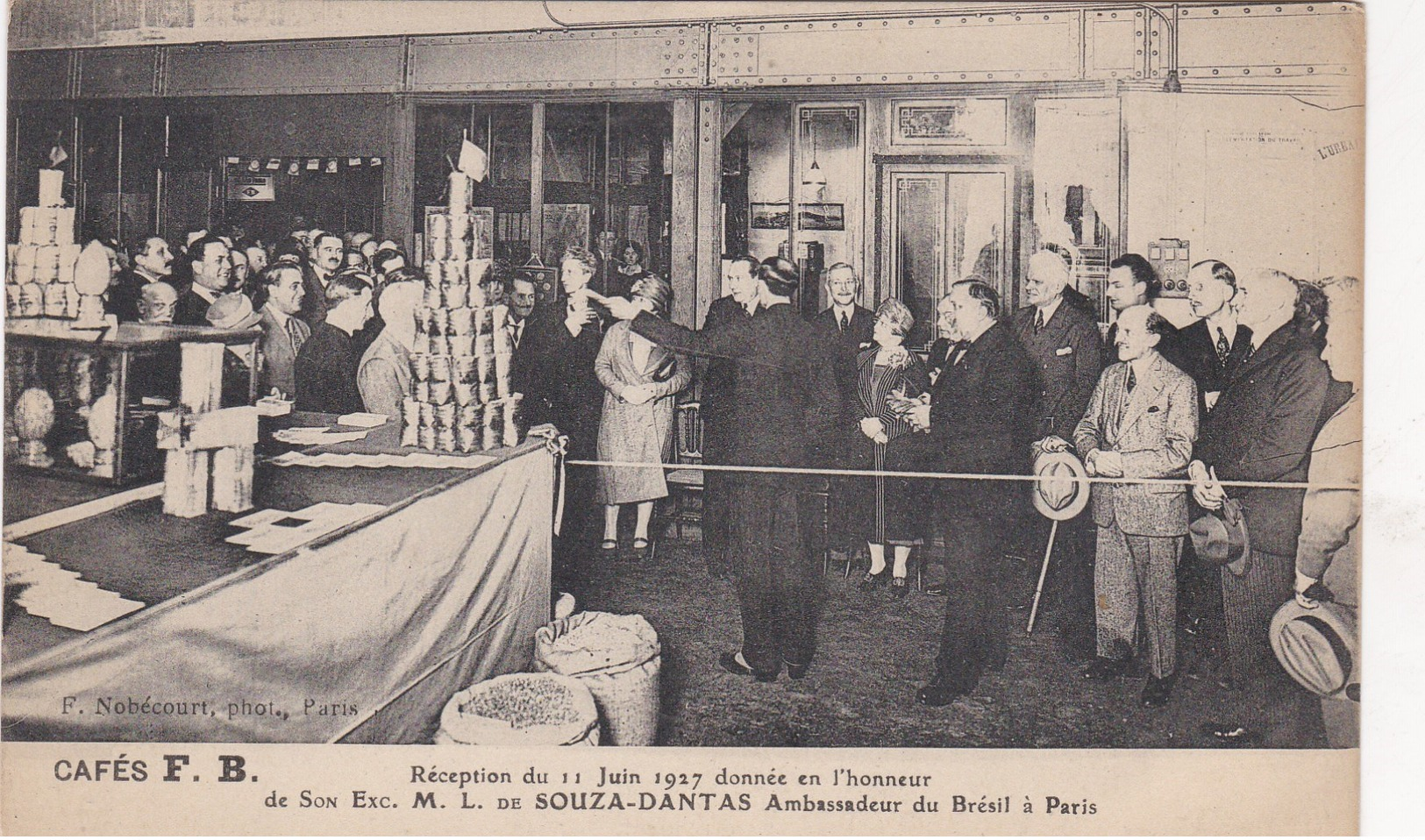 PARIS CAFES F B Reception 11 Juin 1927 Souza Dantas Ambassadeur Du Brésil - Autres & Non Classés
