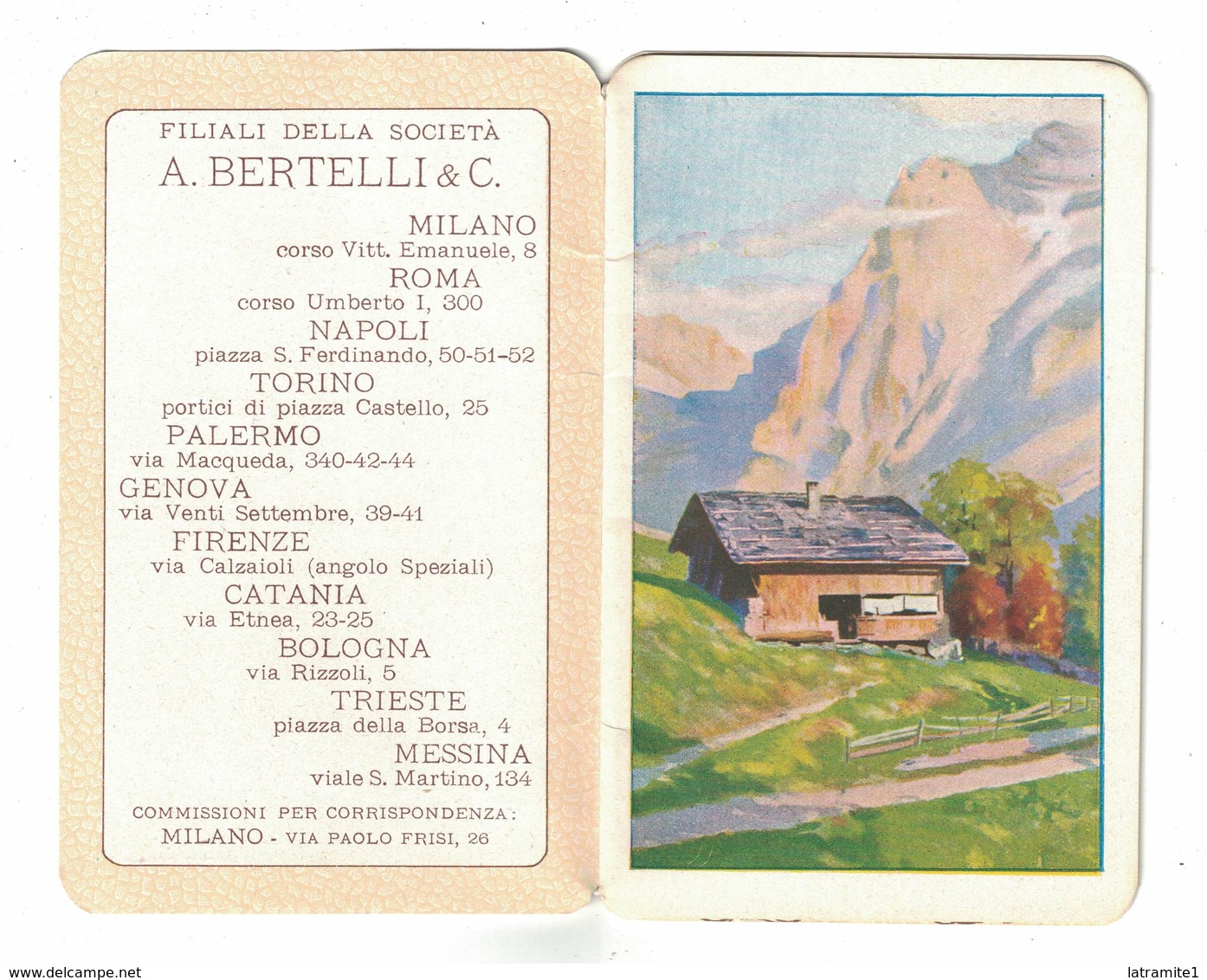 CALENDARIETTO BERTELLI  ALMANACCO 1922 - Altri & Non Classificati