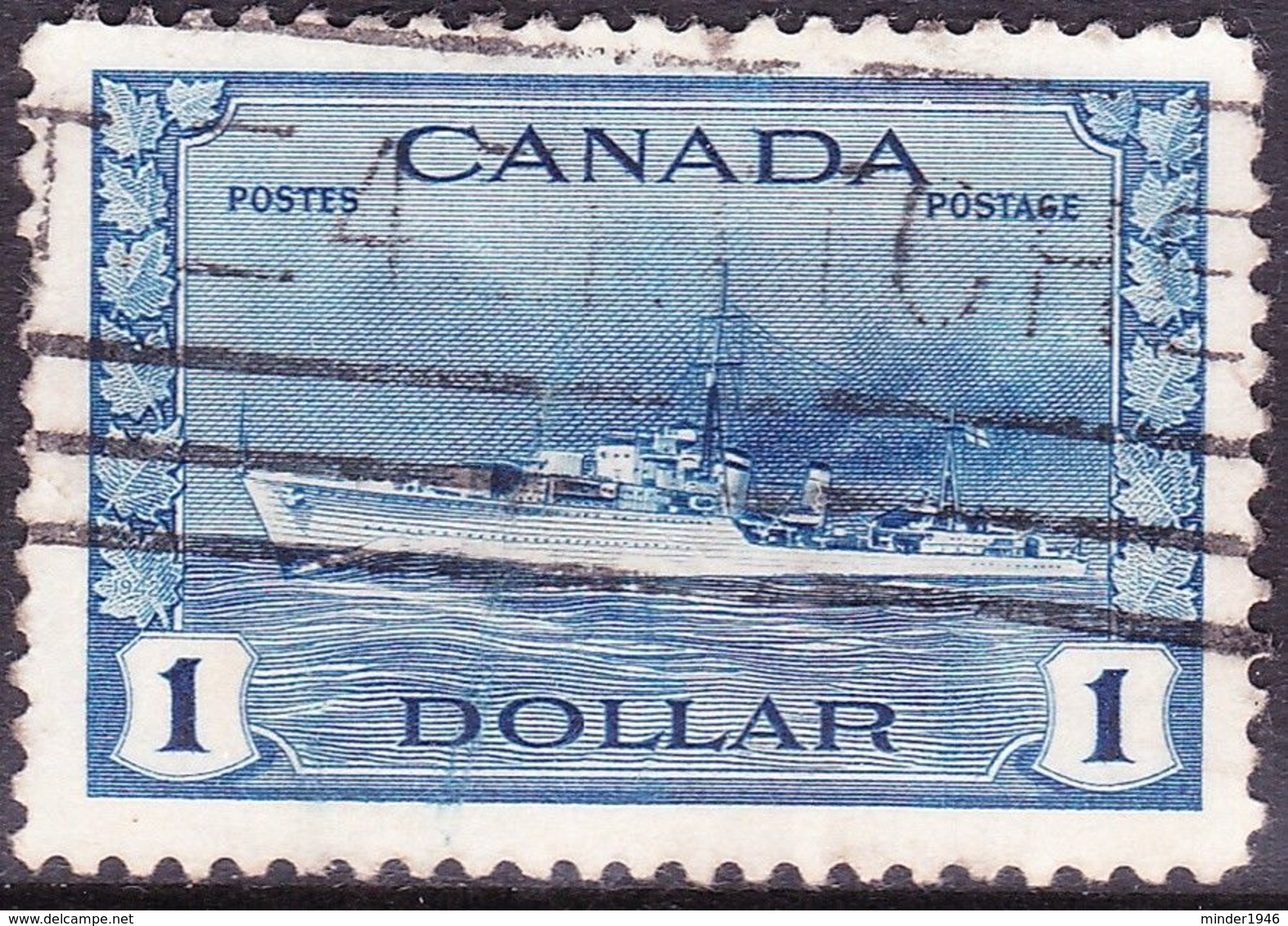 CANADA 1942 KGVI $1 Blue SG388 Used - Used Stamps