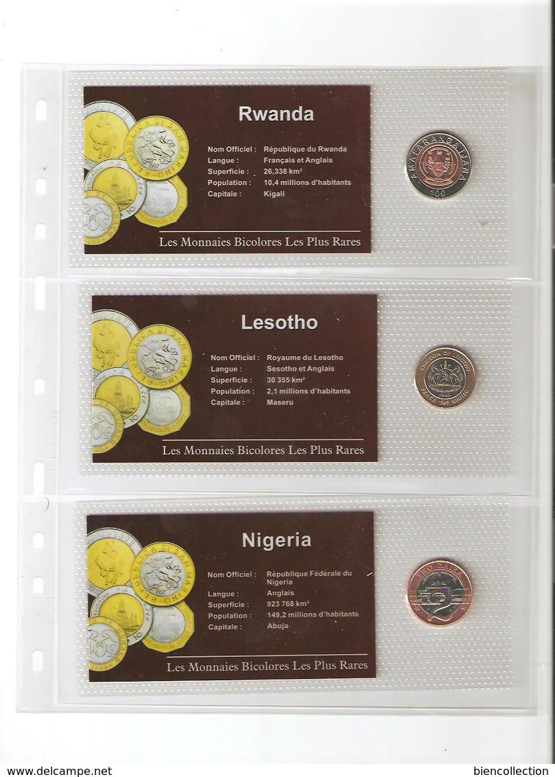 Collection "Les monnaies bicolores les plus rares " 60 pieces étrangères différentes, Russie,Taïwan,Monaco,Chine,Canada