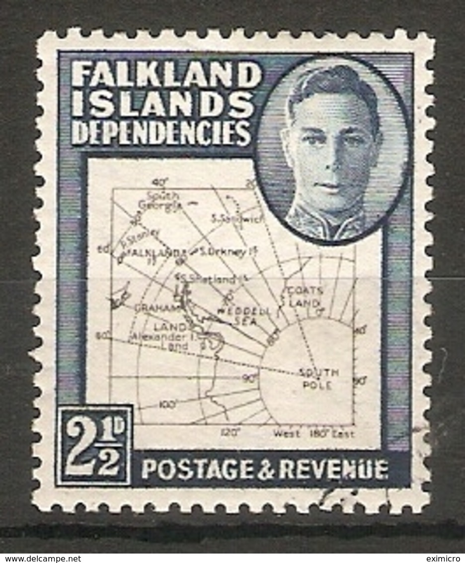 FALKLAND ISLANDS DEPENDENCIES 1949 2½d MAP SG G11b FINE USED - Falkland Islands