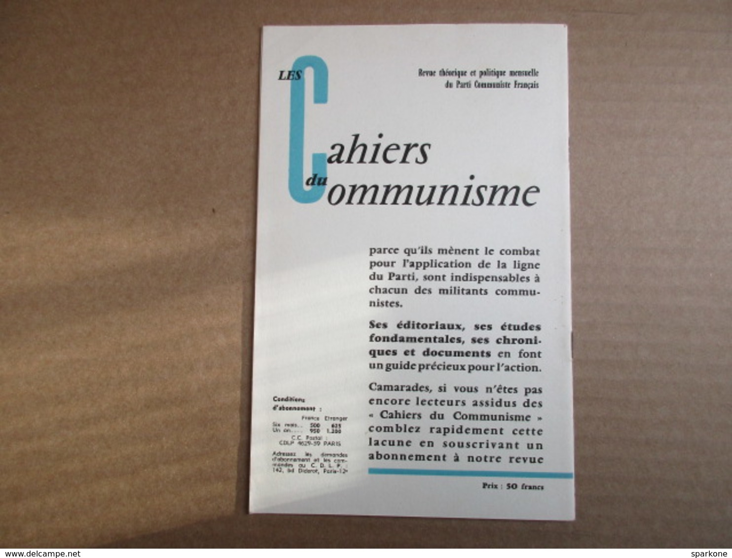 La Paupérisation De La Classe Ouvrière / Février 1958 - Politique