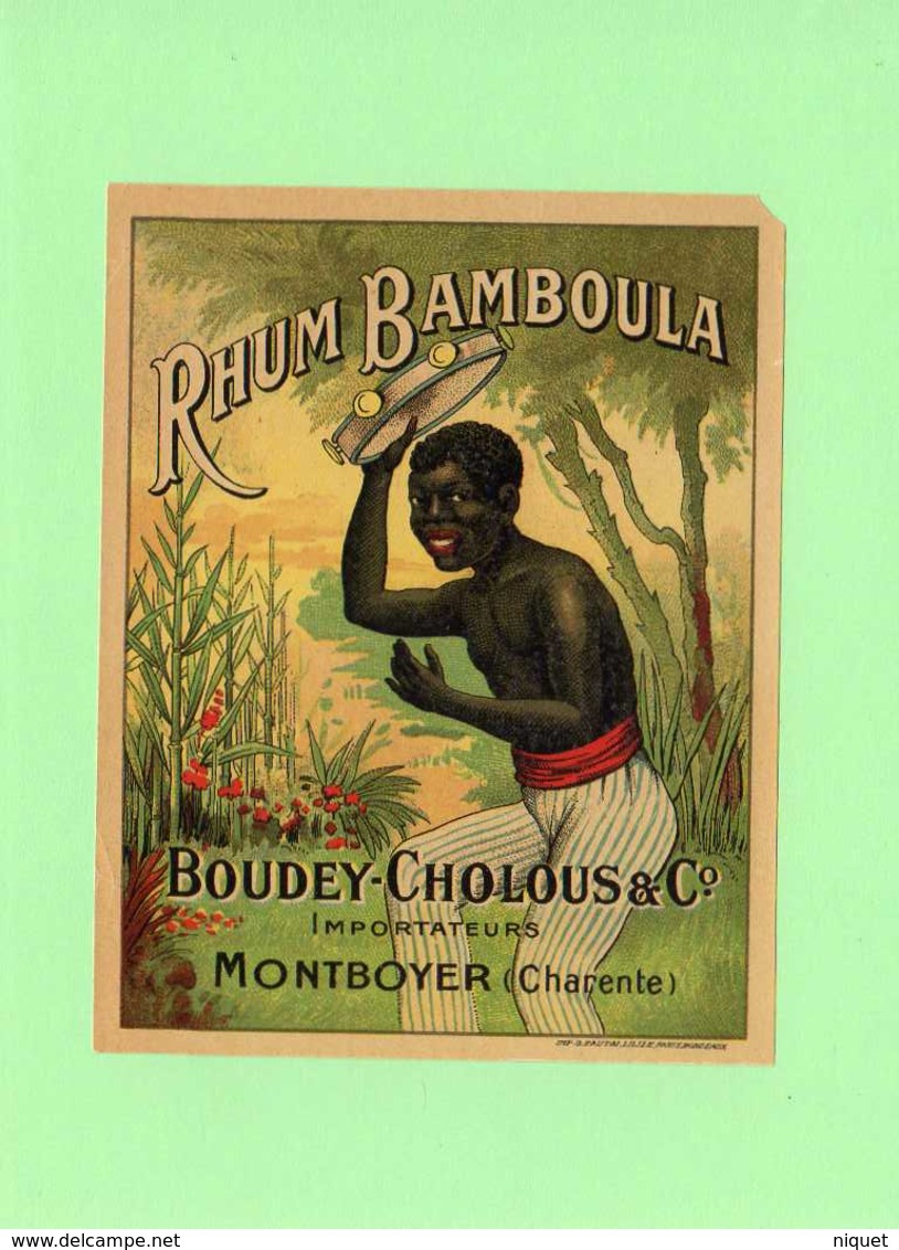 Etiquette Rhum, Rhum Bamboula, Boudey-Cholous, Monboyer (Charente) - Rhum