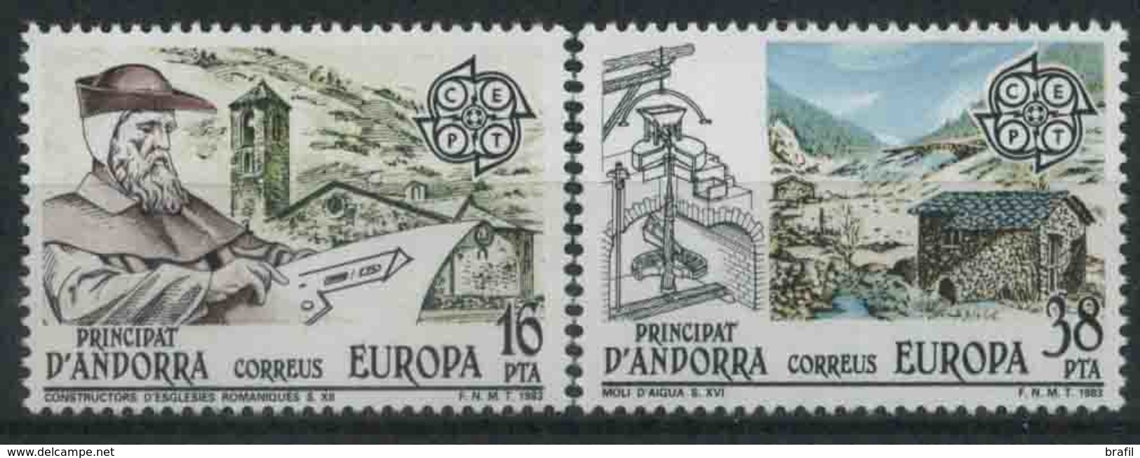 1983 Europa C.E.P.T., Andorra Spagnola, Serie Completa Nuova (**) - 1983