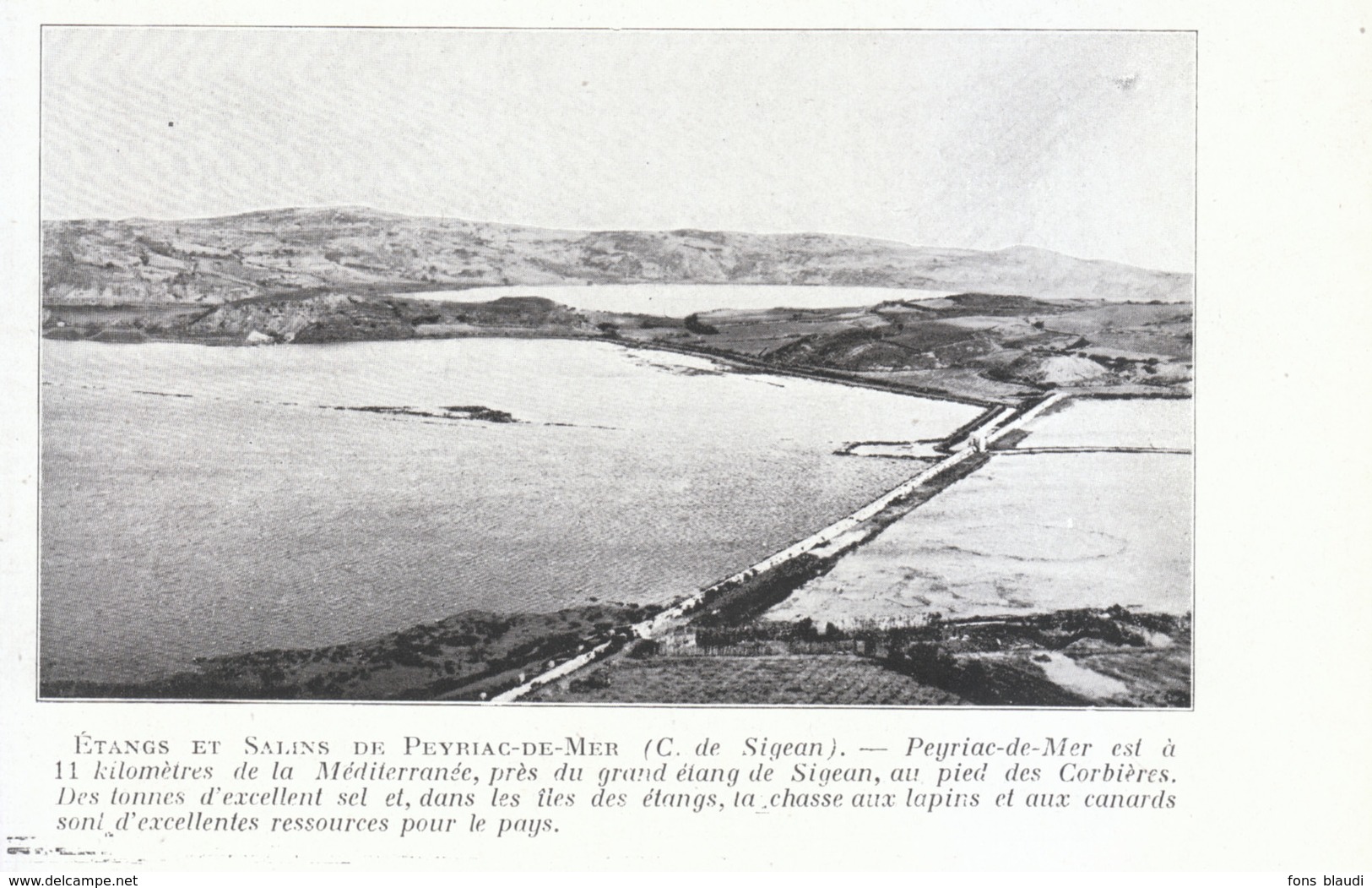 1924 - Iconographie - Peyriac-de-Mer (Aude) - Les étangs Et Les Salins - FRANCO DE PORT - Non Classés