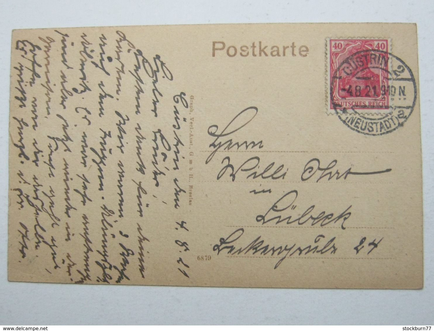 KÜSTRIN , Schöne Karte 1921 - Küstrin