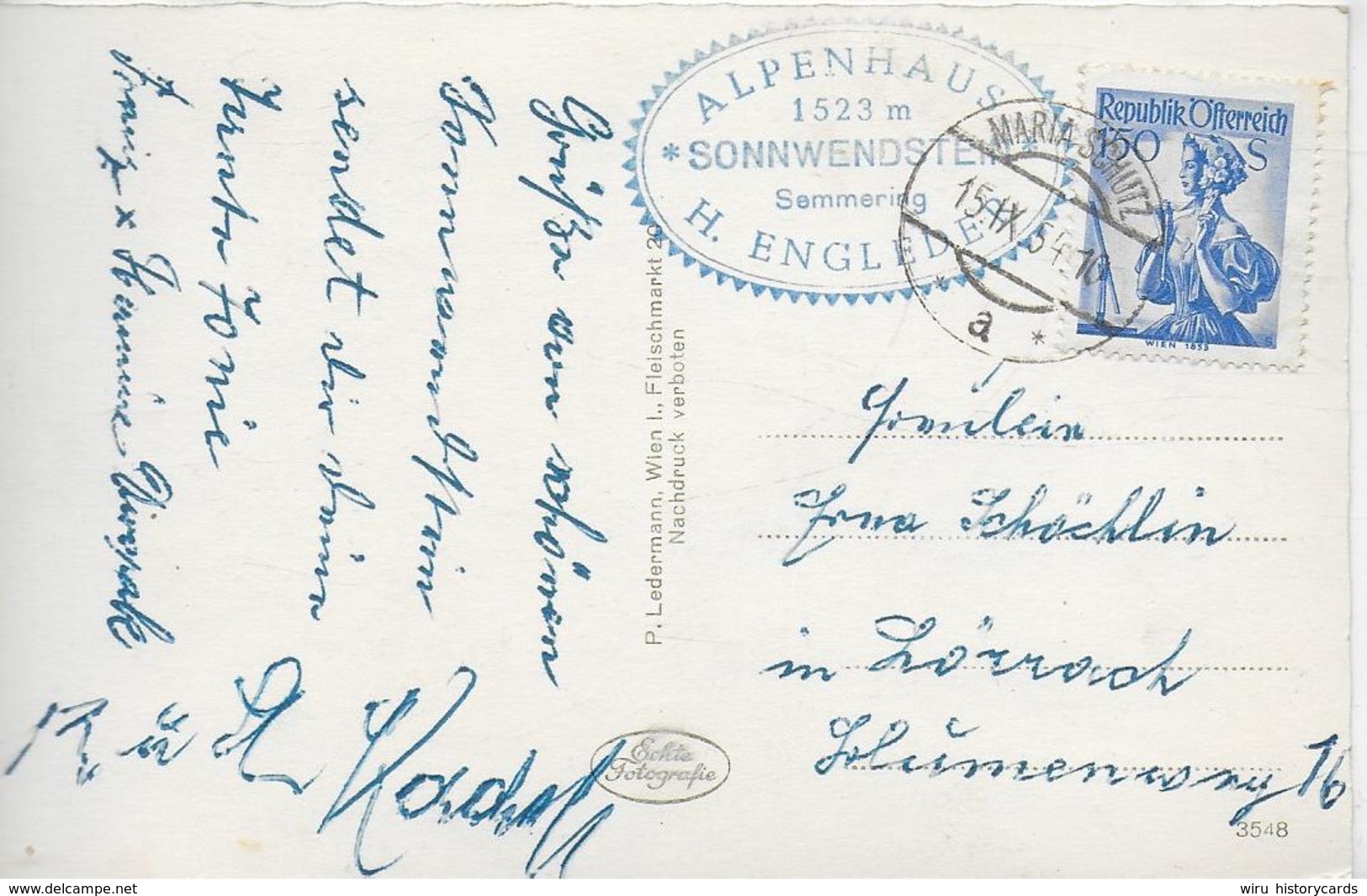 AK 0106  Semmering - Gipfelmkreuz Erzkogel ( Sonnwendstein ) / Verlag Ledermann Um 1950 - Semmering