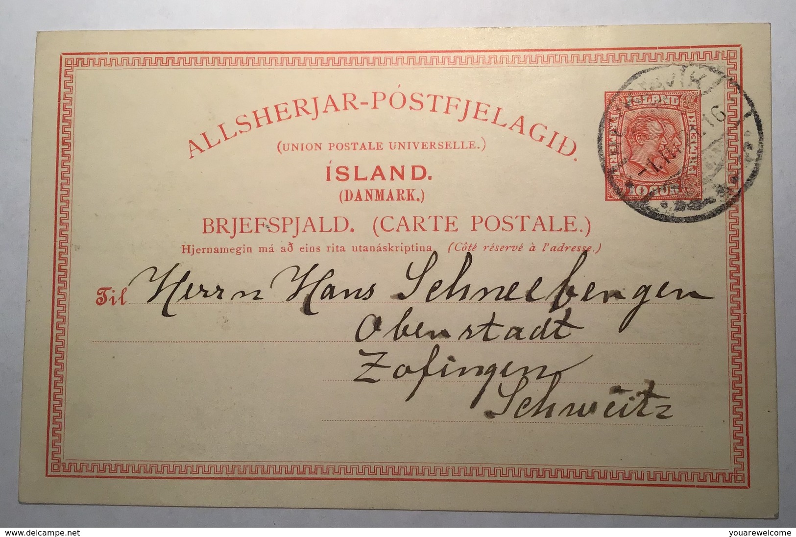 Iceland „WHICH STAMPS ARE FOR SALE AT THE P.O REYKJAVIK“postal Stationery 1921 > Zofingen, Schweiz (Island Cover Lettre - Ganzsachen