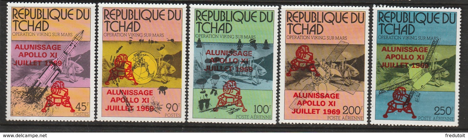 TCHAD -  N° 369/70+PA  ** (1979) ESPACE  Surcharge En Rouge - Chad (1960-...)
