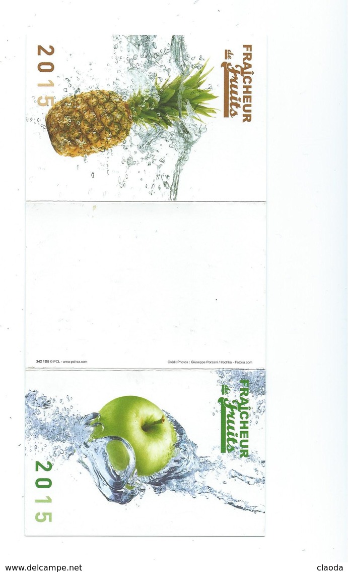 C 6 - 3 PETITS CALENDRIERS - THÈME FRUITS - ANNÉES 2008-2009-2015 - Petit Format : 2001-...