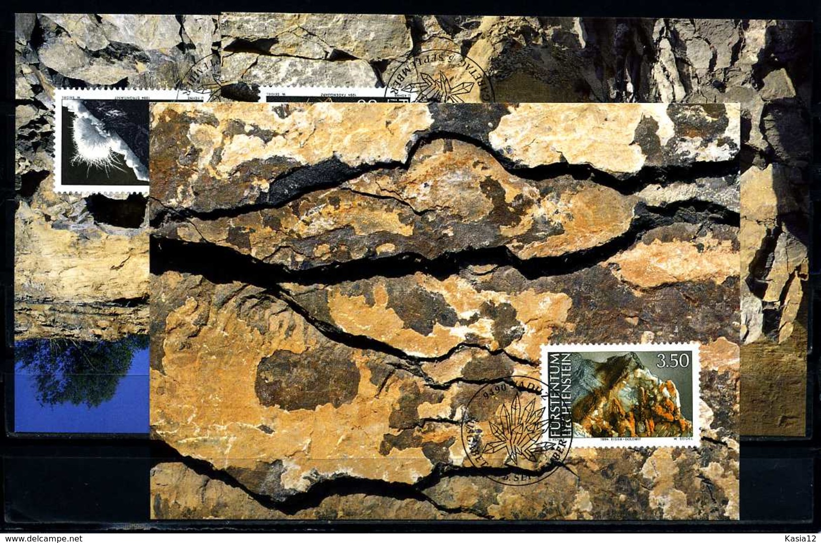 X2142)Maximumkarte Liechtenstein 1093/1095 Mineralien - Cartes-Maximum (CM)